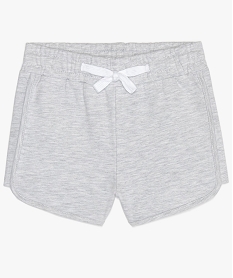 GEMO Short fille en coton uni à taille élastiquée Gris