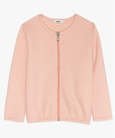 GEMO Sweat fille avec fermeture zippée et détails pailletés Rose