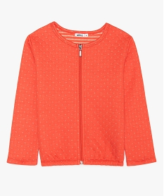 GEMO Sweat fille avec fermeture zippée et détails pailletés Orange