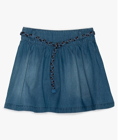 GEMO Jupe fille en jean à ceinture pailletée Bleu