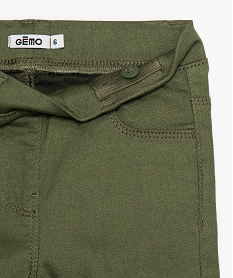 pantalon fille en stretch coupe slim avec taille elastiquee vert pantalonsA701701_2