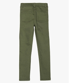 pantalon fille en stretch coupe slim avec taille elastiquee vert pantalonsA701701_3