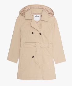 trench fille avec capuche et ceinture beigeA703701_1