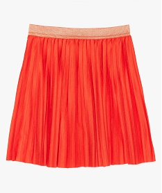jupe fille plissee avec taille elastiquee tricolore orangeA707201_1