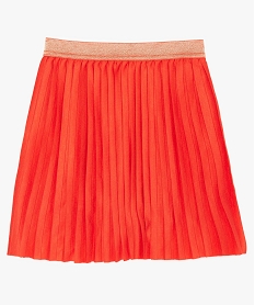 jupe fille plissee avec taille elastiquee tricolore orangeA707201_2