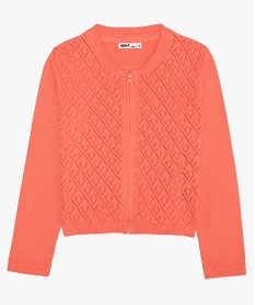 GEMO Gilet fille avec devant ajouré en coton biologique Orange