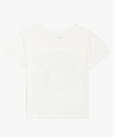 tee-shirt fille en coton avec paillettes et details animes beigeA710901_2