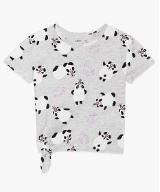 tee-shirt fille avec motifs et nœud dans le bas multicolore tee-shirtsA711001_1