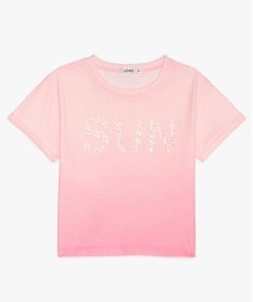 GEMO Tee-shirt fille tie and dye court et ample rose standard