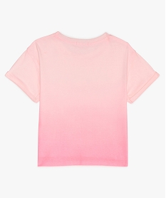 tee-shirt fille tie and dye court et ample rose tee-shirtsA714701_2