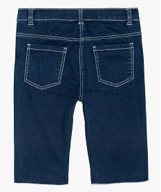 bermuda fille en jean avec finition bord-franc bleu shortsA721001_2