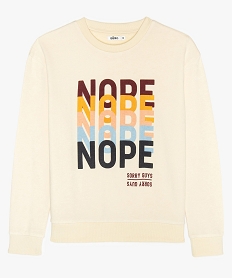 GEMO Sweat fille avec large inscription sur lavant blanc chine