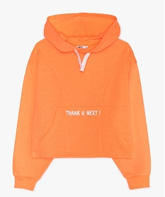 sweat fille a capuche coupe large et courte orangeA723701_1