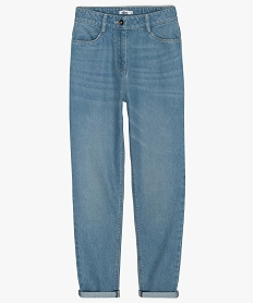 GEMO Jean fille coupe boyfriend taille haute blanc vif