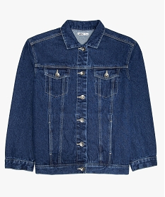 GEMO Blouson fille en jean coupe droite Bleu