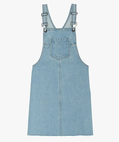 GEMO Robe en jean fille à bretelles Gris