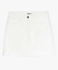 jupe fille en toile de coton uni a bord franc blancA727701_1