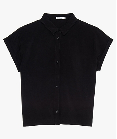 GEMO Chemise fille à manches courtes coloris uni Noir