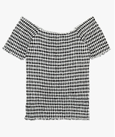 GEMO Tee-shirt fille en smocks à col bateau noir standard