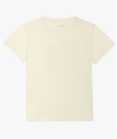 tee-shirt fille en coton bio avec motif humoristique beigeA730401_2