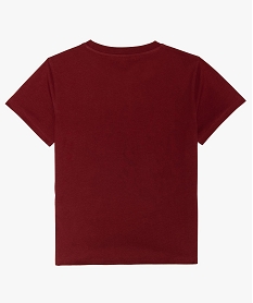 tee-shirt fille en coton bio avec motif humoristique rougeA730701_2