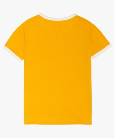 tee-shirt fille imprime avec details contrastants jauneA731001_2