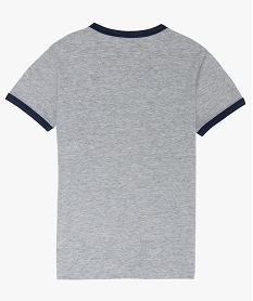 tee-shirt fille avec biais contrastants au col et bas de manches grisA732701_2