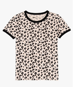 tee-shirt fille imprime contenant du coton bio roseA734001_1