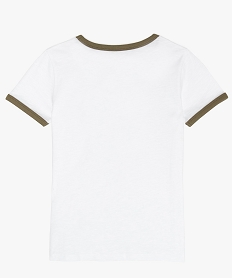 tee-shirt fille imprime contenant du coton bio blancA734101_2