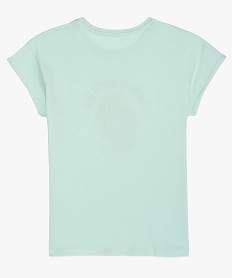 tee-shirt fille a manches courtes avec motif sur la poitrine bleuA734501_2