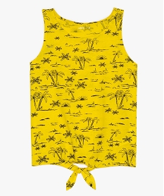 GEMO Débardeur fille avec motifs et bas noué Jaune