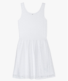 GEMO Robe fille sans manches en dentelle Blanc