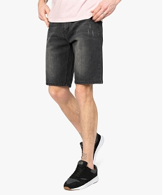 bermuda homme en jean patine noir shorts en jeanA739101_1
