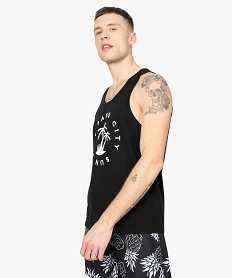 GEMO Débardeur homme loose imprimé Noir