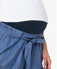 short de grossesse en lyocell avec bandeau en jersey bleu shortsA740101_2