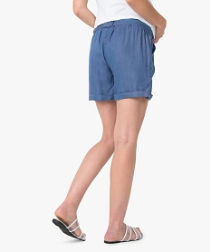 short de grossesse en lyocell avec bandeau en jersey bleu shortsA740101_3