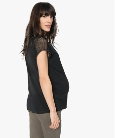 tee-shirt de grossesse avec dentelle et finition doree noirA740301_3