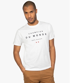 GEMO Tee-shirt homme spécial Papa Blanc