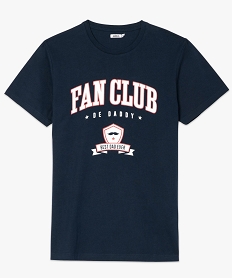 GEMO Tee-shirt homme avec large inscription sur l’avant Bleu