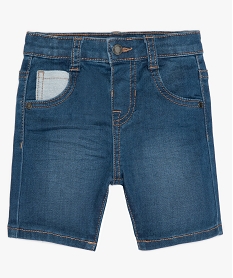 GEMO Short bébé garçon en jean extensible Bleu