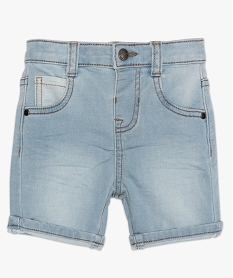 GEMO Short bébé garçon en jean extensible Bleu