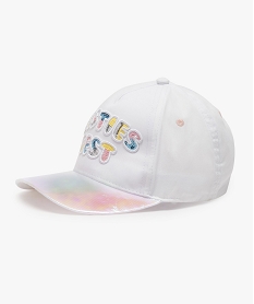 GEMO Casquette fille à sequins et visière holographique Blanc