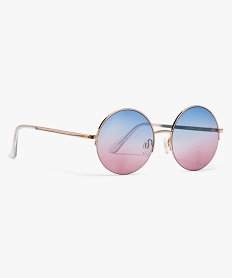 GEMO Lunettes de soleil femme avec monture ronde en métal Bleu