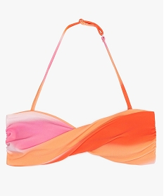 GEMO Haut de maillot de bain fille bandeau à bretelles amovibles Multicolore