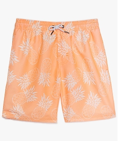 GEMO Short de bain garçon fluo à motif ananas Imprimé