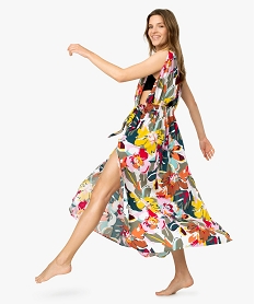 robe femme longue special plage avec decollete en v imprime vetements de plageA745501_1