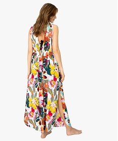 robe femme longue special plage avec decollete en v imprime vetements de plageA745501_3