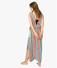 robe femme longue special plage avec decollete en v imprime vetements de plageA745601_3