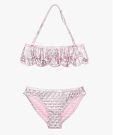 GEMO Maillot de bain fille 2 pièces à motifs pailletés Imprimé