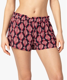 short de pyjama femme fluide imprime brunA749401_1